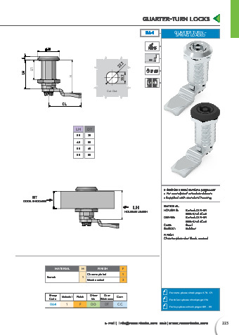 Quarter Turn - Spring Loaded - Mesan Lock - Essentra plc Components