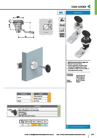 Cam Lock - Mesan Lock - Essentra plc Components