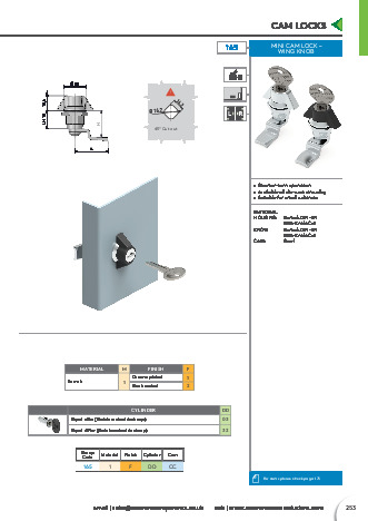Mini Cam Lock Wing Knob
