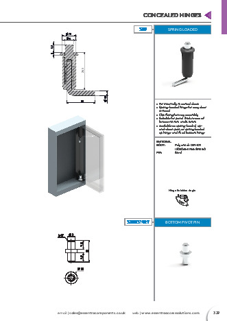 Concealed Hinge - Mesan Lock - Essentra plc Components