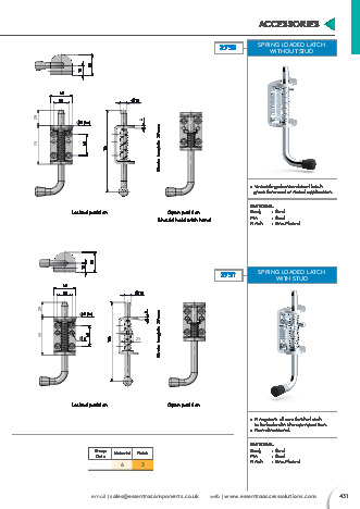 Spring Loaded Latch Without Stud - Mesan Lock - Essentra plc Components