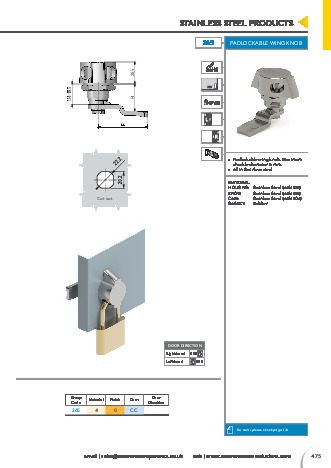 Padlockable Wing Knob - Mesan Lock - Essentra plc Components