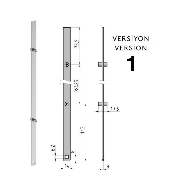 Multipoint Locking Flat Rod