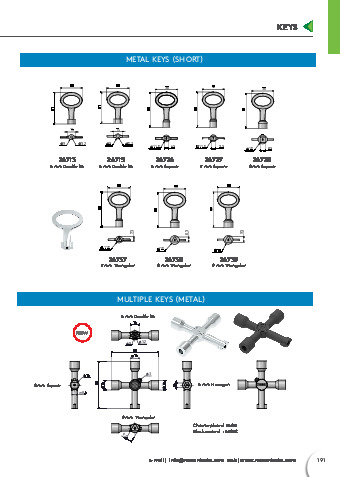 Metal Keys (Long) - Mesan Lock - Essentra plc Components